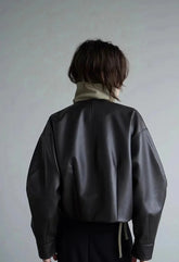 Black Oversized Leather Jacket